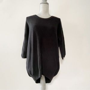 Aritzia Balzac black sweater lightweight cotton 3/4 sleeve long length